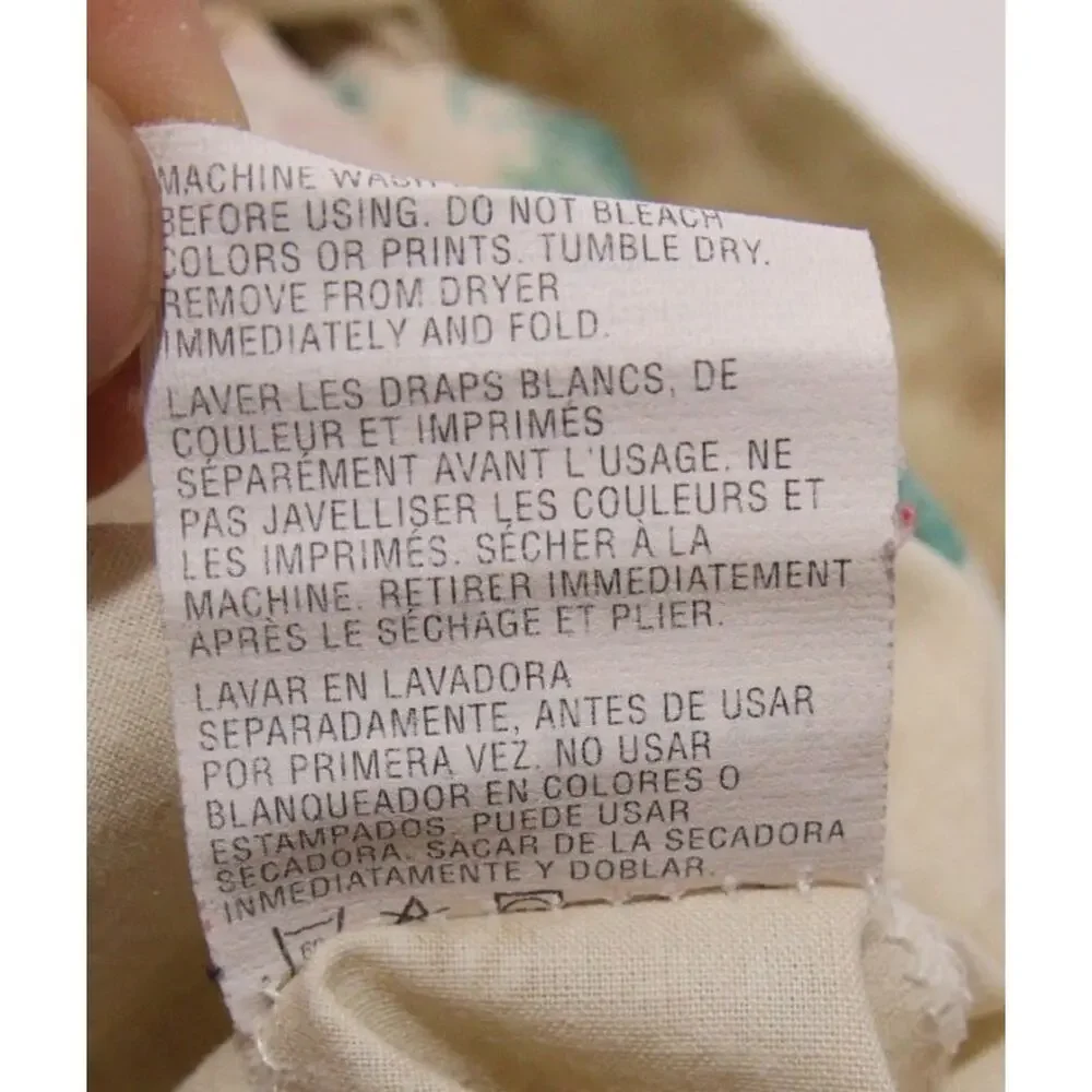 Cannon Mills Pillowcase Beige Multicolor Abstract Standard Size Cotton Blend